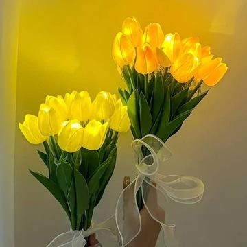 Świecące tulipany LED, bukiet 10 sztuk - jak żywe!