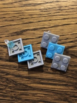 Kolczyki Lego potrójne kwadraciki