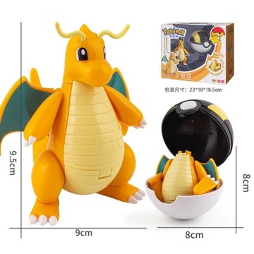 Figurka Pokemon Pikachu Dragonite + Pokeball 