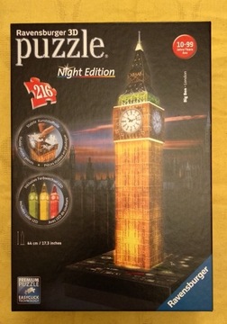 Ravensburger Big Ben Londyn 3D Puzzle Budynki nocą