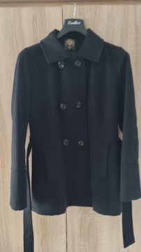 Czarny elegancki wiosenny/jesienny płaszcz 