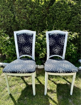2x krzesła dębowe bielone
