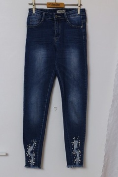 Blue Rags Spodnie Jeans  EUR 38 M denim indygo perły