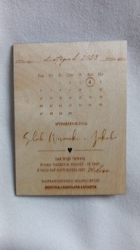 Kartka z kalendarza z życzeniami na ślub 