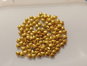 Koraliki złote serduszka 5mm