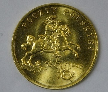 450 Lat Poczty Polskiej 2 zł z roku 2008 GN