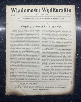 Wiadomości Wędkarskie Lipiec 1936 r - nr 4