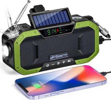 Radio AirGearPro radio solar 5000mAh ipx5