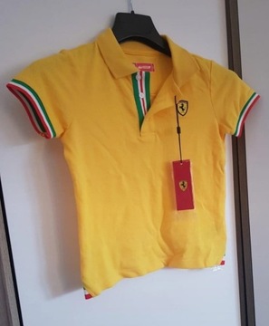 Koszulka chłopięca Polo t-shirt Ferrari Roz.110