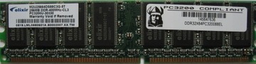 Pamięć RAM DDR 256MB 400MHz Elixir M2U25664DS88C3G