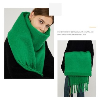 Luksusowy zimowy szalik -  kobiety -zielon