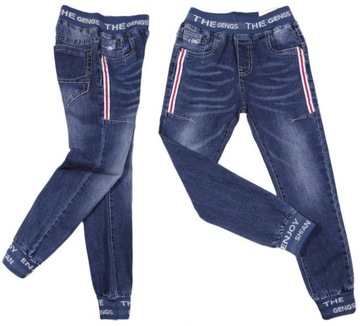 JOGGERY miękkie SPODNIE jeans 164C DRIVE 170/176