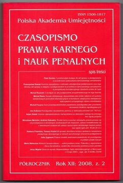 Czasopismo Prawa Karnego i Nauk Penalnych 2008 / 2