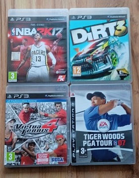 PS3: Dirt 3, NBA 2K17, Virtua Tennis 4, Woods 07