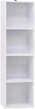 Półka na książki, 4-poziomowa, biała