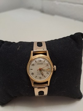 Stary szwajcarski pozłacany zegarek damski Suvex sprawny