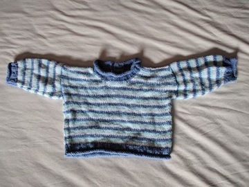 Vintage sweterek 6-18msc rękodzieło handmade lalka