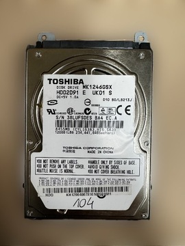 Dysk twardy Toshiba MK1246GSX 120 GB SATA II 2.5