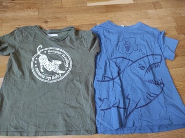 Dwie koszulki t-shirt H&M 8-10 146 cm
