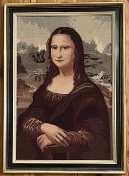 Mona Lisa - duży obraz haftowany,gobelin H.Schalk