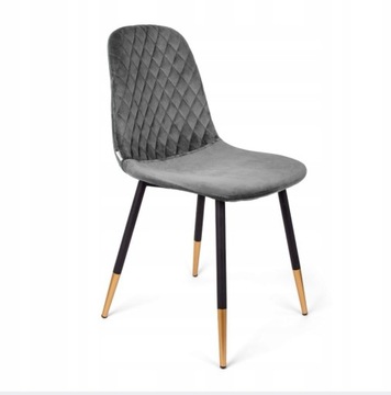 Krzesła welurowe siwe