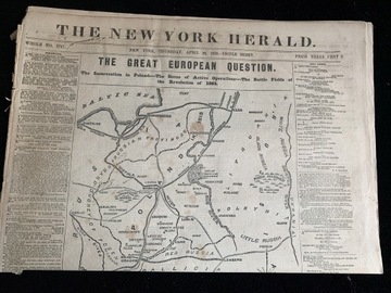 Gazeta NEW YORK HERALD 1863 powstanie listo POLSKA
