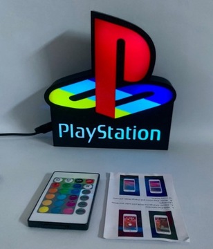 Playstation lampka plafon led RGB komplet BT
