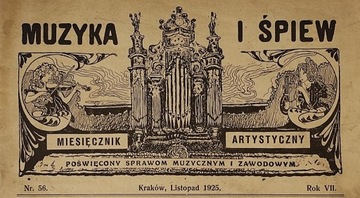 "Muzyka i śpiew" miesięcznik artystyczny z 1925