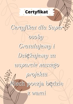 Certyfikat dla Super Osoby - cegiełka