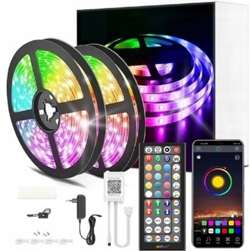 Taśma LED 12m RGB 5050 Bluetooth Pilot Aplikacja 