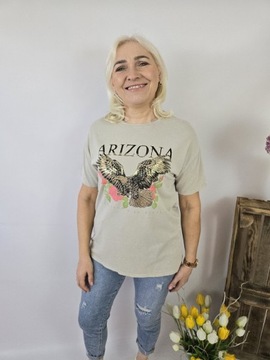 T-shirt beżowy Arizona 