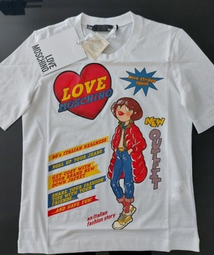Love Moschino biały T-shirt S