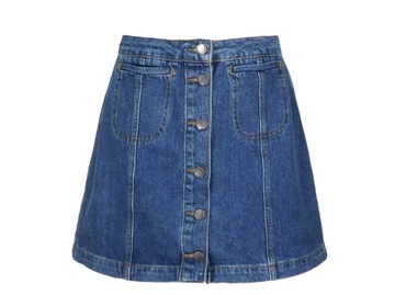 TOPSHOP JEANSOWA ROZPINANA SPÓDNICZKA MINI 36