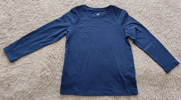 H&M Basic Granatowa bluzka, r. 110-116