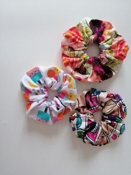 Zestaw gumek do włosów kokowki scrunchie nowe