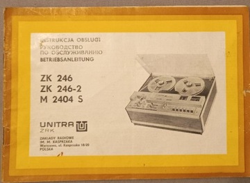 UNITRA ZRK ZK 246 instrukcja obsługi.