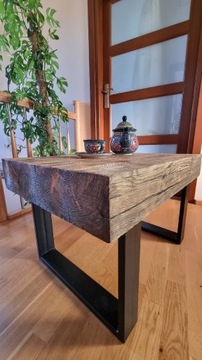 Stolik kawowy loftowy drewniany drewno sosnowe 