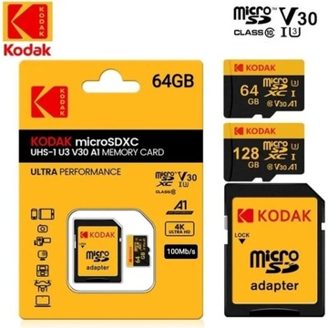 KODAK 64GB SD SDXC C10 4K V30 U3 PREMIUM 100Mb/s!!