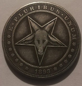 dolar satanistyczny pentagram kozioł diabeł szatan