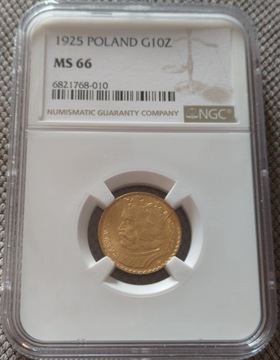 1925 Chrobry 10 złotych NGC MS66 . 