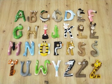 Alfabet z filcu w kształcie zwierzątek -1 literka