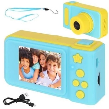 Niebieski aparat cyfrowy dla dzieci 