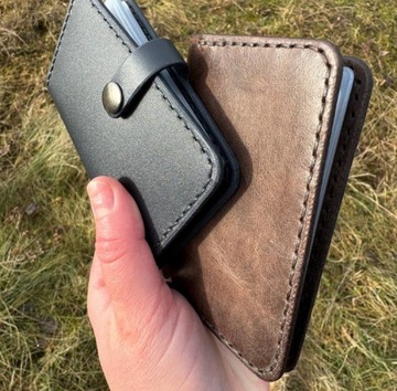 CARDHOLDER etui na karty HANDMADE brązowe skórzane