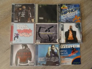 ZESTAW 9 pudełek CD HIP HOP, RAP