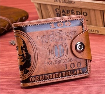Skórzany portfel dolar prezent na dzień taty 