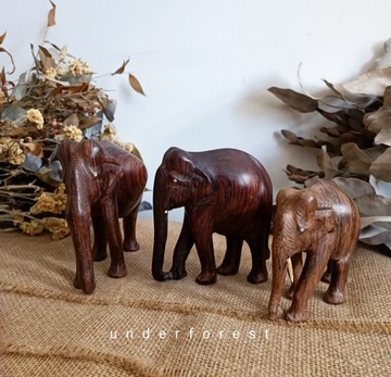 Drewniana figurka słonia handmade natural