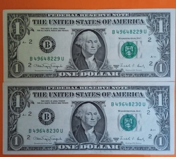 USA Dolar x 2szt.1988.nr. po kolei