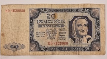 Banknot 20 ZŁ 1948 