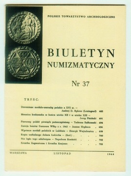 Biuletyn Numizmatyczny Nr 37 - XI 1968