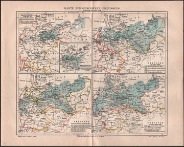PRUSY stare mapy historyczne z 1888 roku